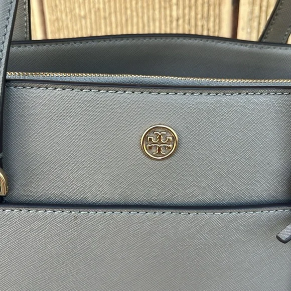 Tory Burch Gray Structured Leather Tote - Picture 5 of 15